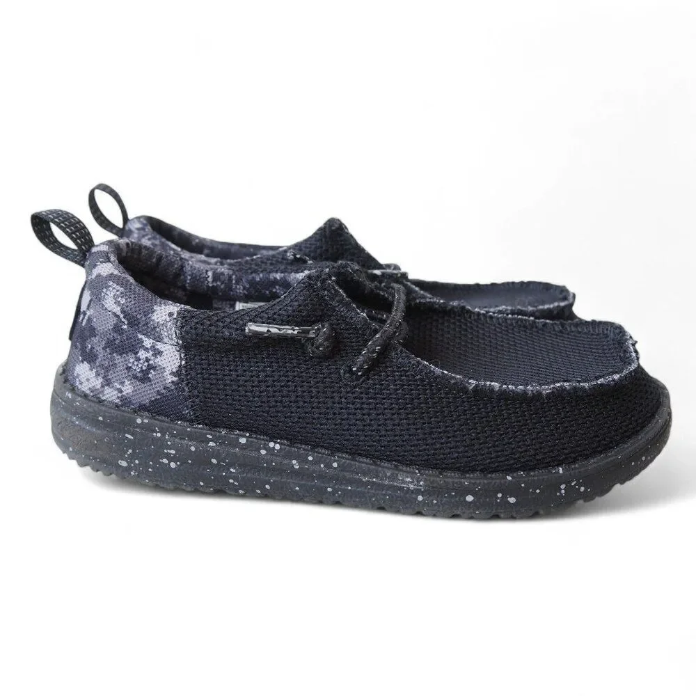 Hey Dude Wally Funk Digi Mesh Casual Shoes Youth 12 Black‎ Geo